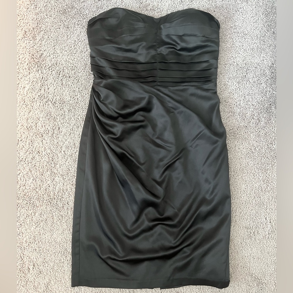 Express strapless black “silk” dress